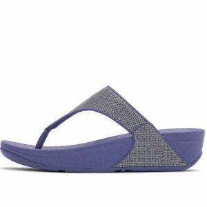 Fitflop Lulu Shimmerglitz Toe-Post Sandal - Nightfall Blue